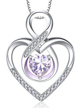 Elegant Sterling Silver Infinity Heart Necklace for Women